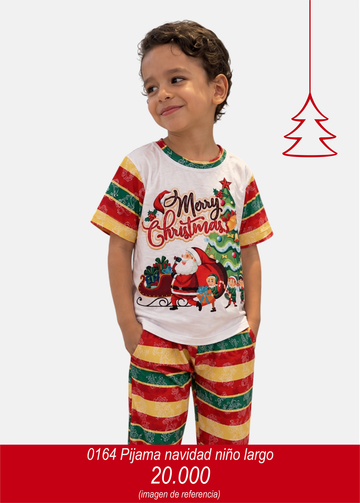 0164 PIJAMA NAVIDAD NIÑO LARGO