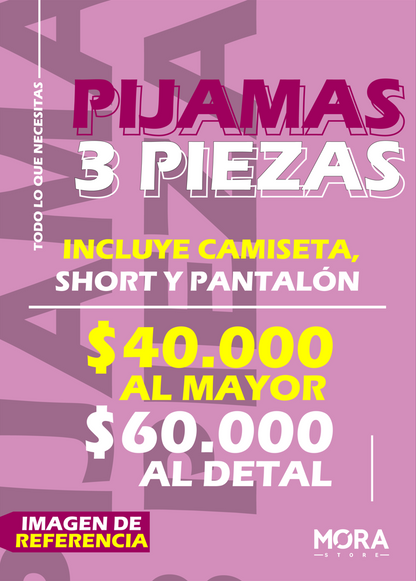 PIJAMA 3 PIEZAS TALLA UNICA
