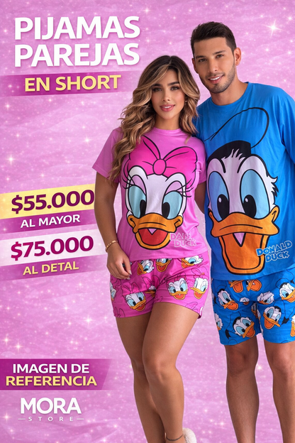 PIJAMAS PAREJA SHORT TALLA UNICA