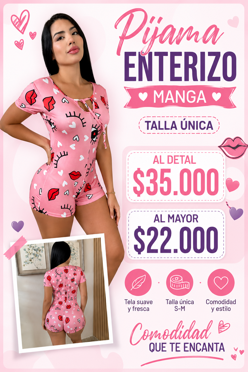 ENTERIZO MANGA TALLA UNICA