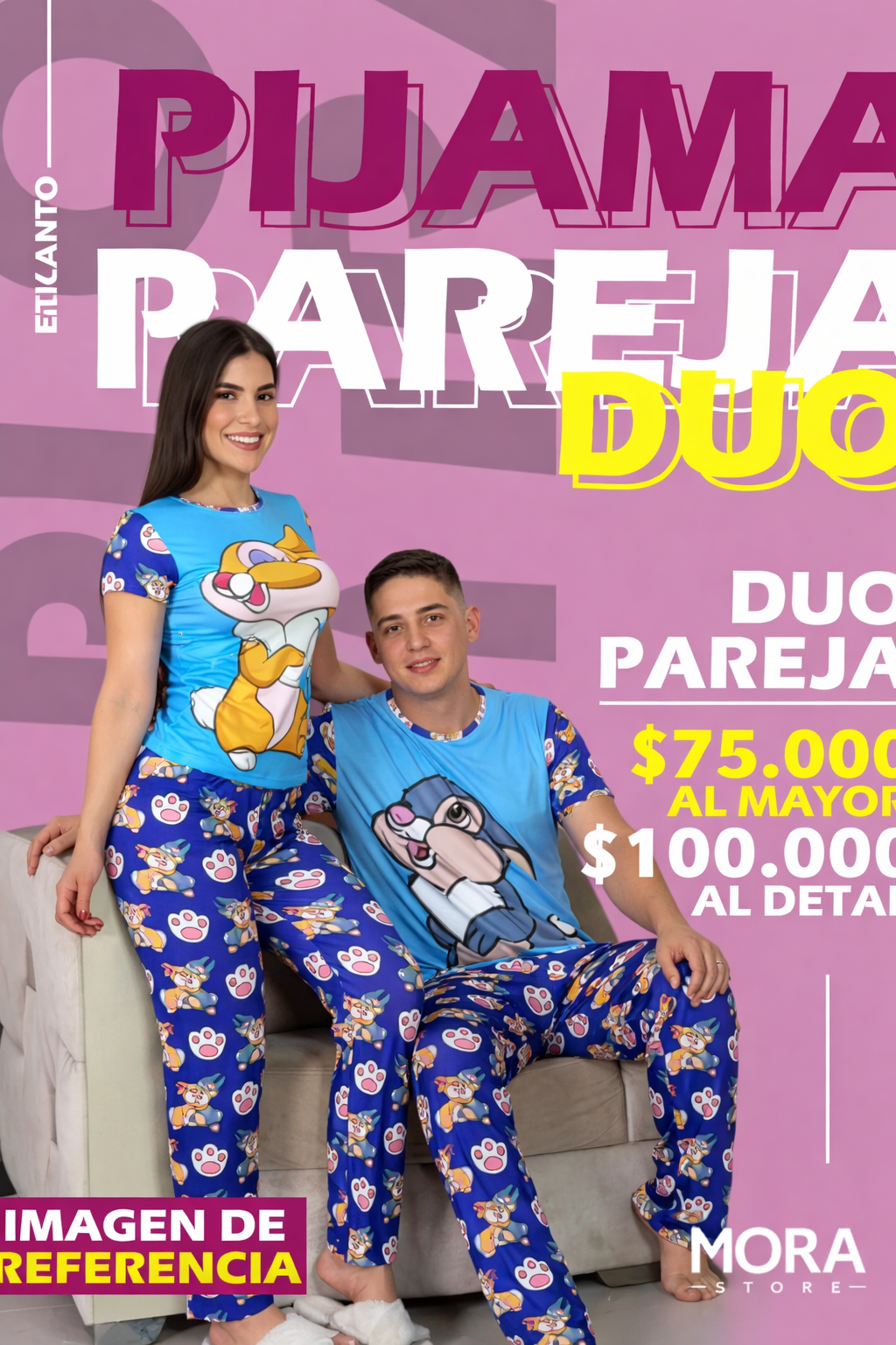 PIJAMA PAREJA PANTALÓN TALLA UNICA