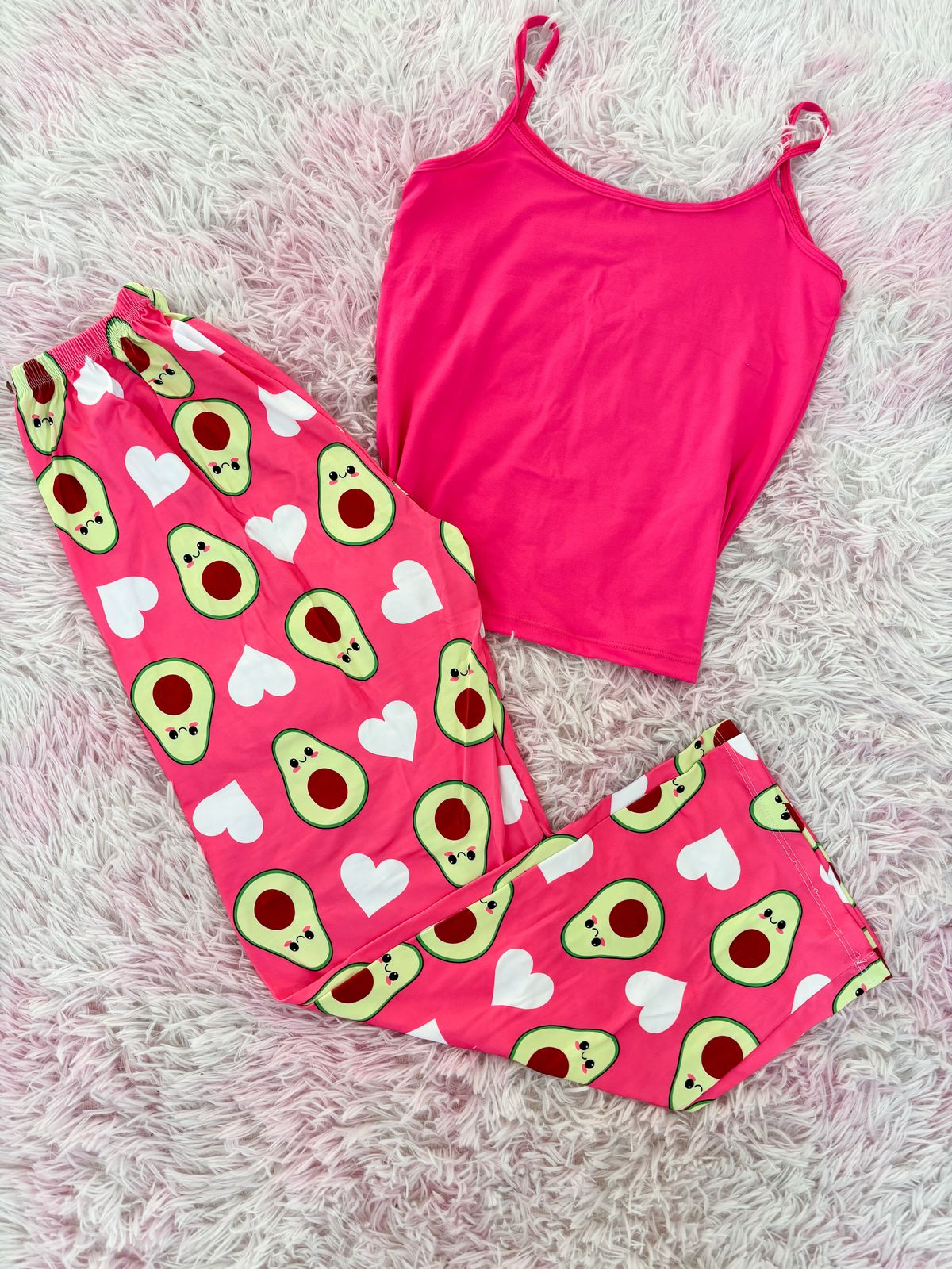 PIJAMA PANTALON SUBLIMADO CON BLUSA UNICOLOR