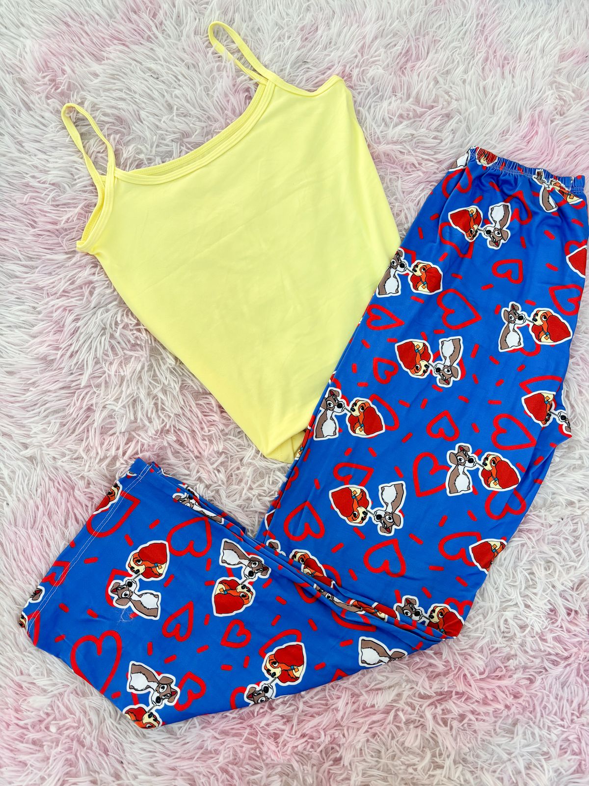 PIJAMA PANTALON SUBLIMADO CON BLUSA UNICOLOR