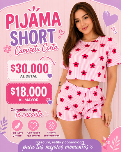 PIJAMA SHORT CAMISETA CORTA