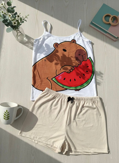 PEACH SKIN PAJAMAS ONE SIZE