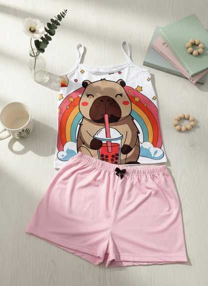 PEACH SKIN PAJAMAS ONE SIZE