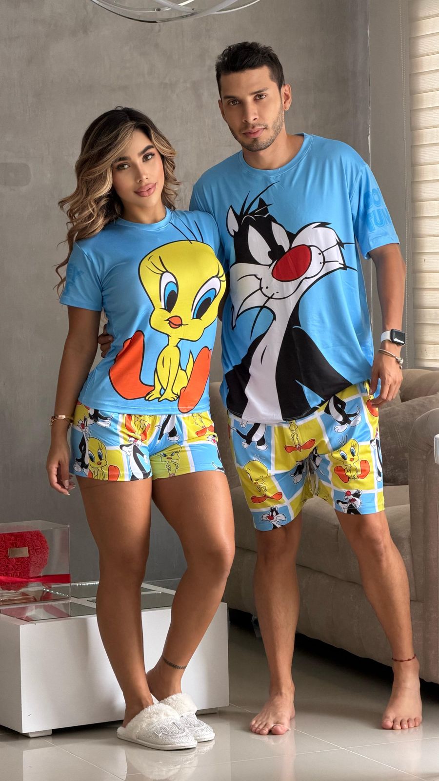 PIJAMAS PAREJA SHORT TALLA UNICA