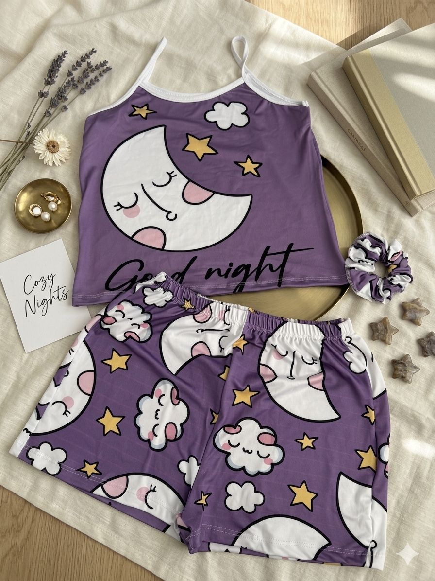 SUBLIMATED STRAP SHORT PAJAMAS