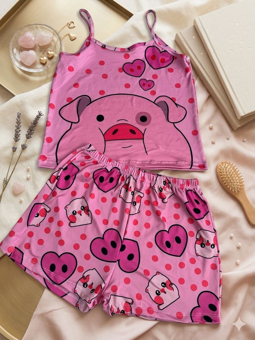 SUBLIMATED STRAP SHORT PAJAMAS
